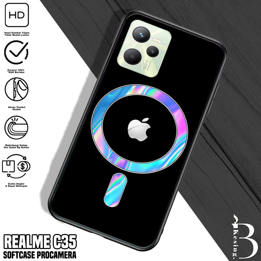 Case Realme C35 - Casing Realme C35 Motif Logo Magsafe - Silikon Hp Realme C35 - Kesing Hp Realme C3