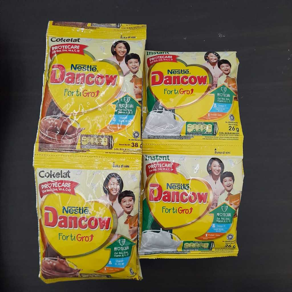 

Nestle Dancow FortiGro Cokelat 39gr & Instant 26gr Renteng Isi 10 Sachet