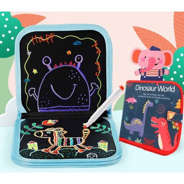 

Pimenova buku gambar portable magic book black book portable 14 halaman free 12 spidol n T4W3