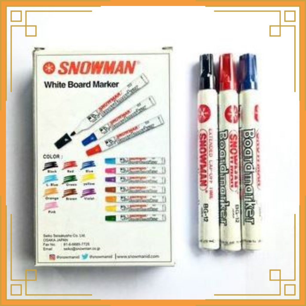 

SNOWMAN Spidol whiteboard bisa dihapus BG-12 (pcs)