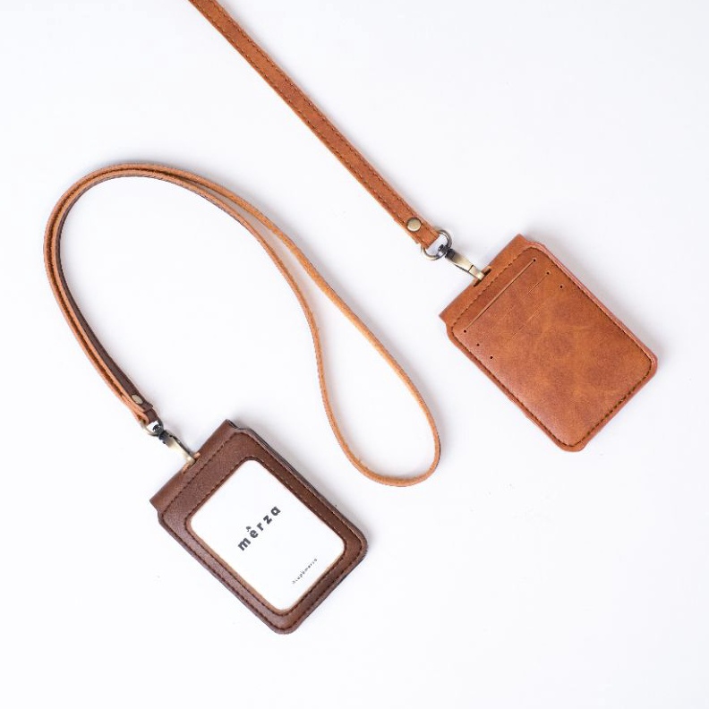 

merza ID Card Holder Magnet Lanyard Nametag Kulit Enan x G6U5