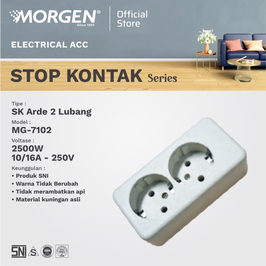 MORGEN STOP KONTAK 2 LUBANG ARDE MG-7102