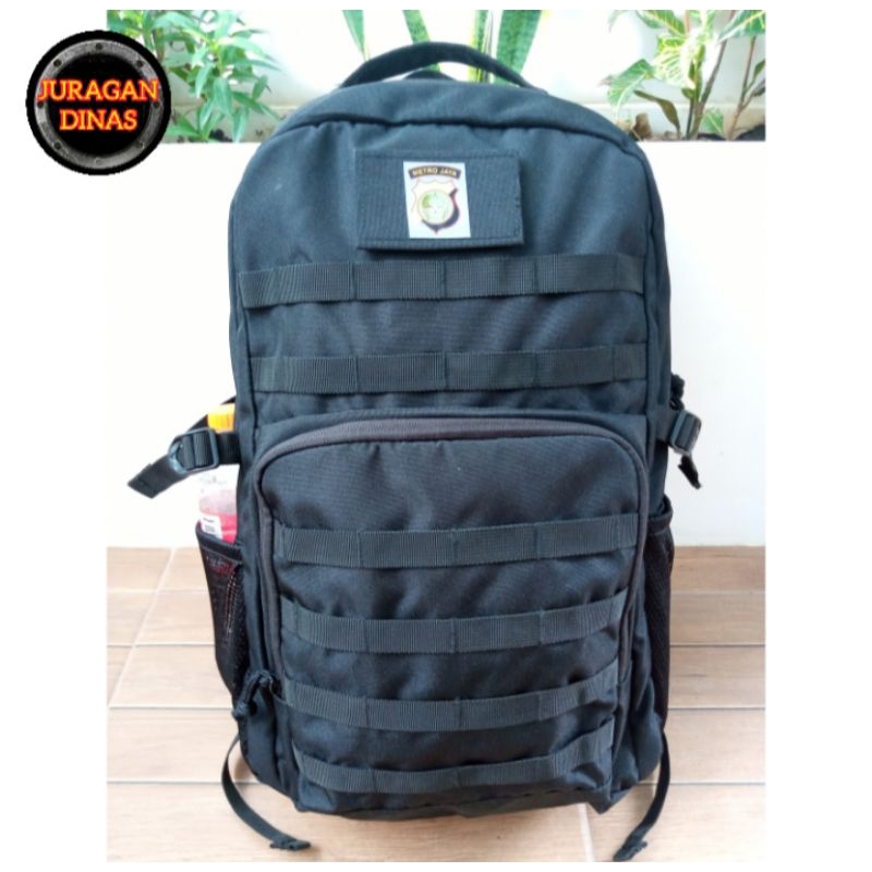 Tas Ransel Tactical C+ Hitam Jatah POLRI Terbaru 2024 Velcro Polda MetroJaya / Tas Laptop / Tas Kant