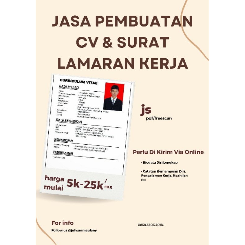 

Jasa CV & SURAT LAMARAN KERJA