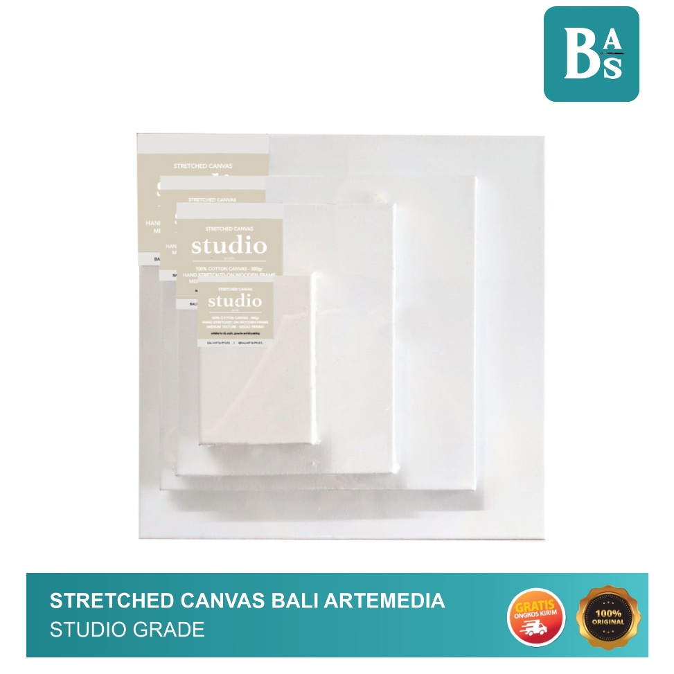 

1 Cotton Canvas Stretched Bali Artemedia Studio Grade Big size c W6Z9