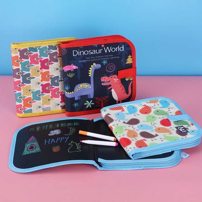 

Mainan Edukasi Anak Magic Drawing Book Portable Buku Gambar anak Portable bisa dihapus Free Spidol x G2M9