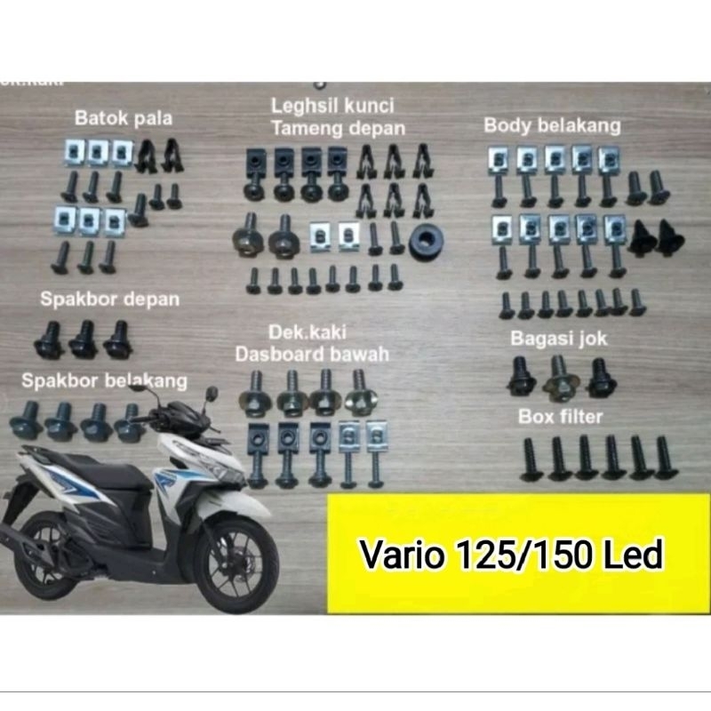 baut fullset body Vario 125/150 Led / baut lengkap full body Vario 150/125 led