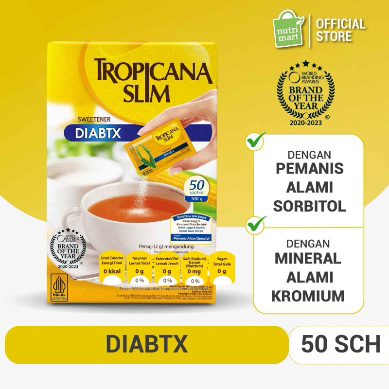 

Tropicana Slim Sweetener Diabtx 50 Sachet - Pemanis untuk Diabetesi