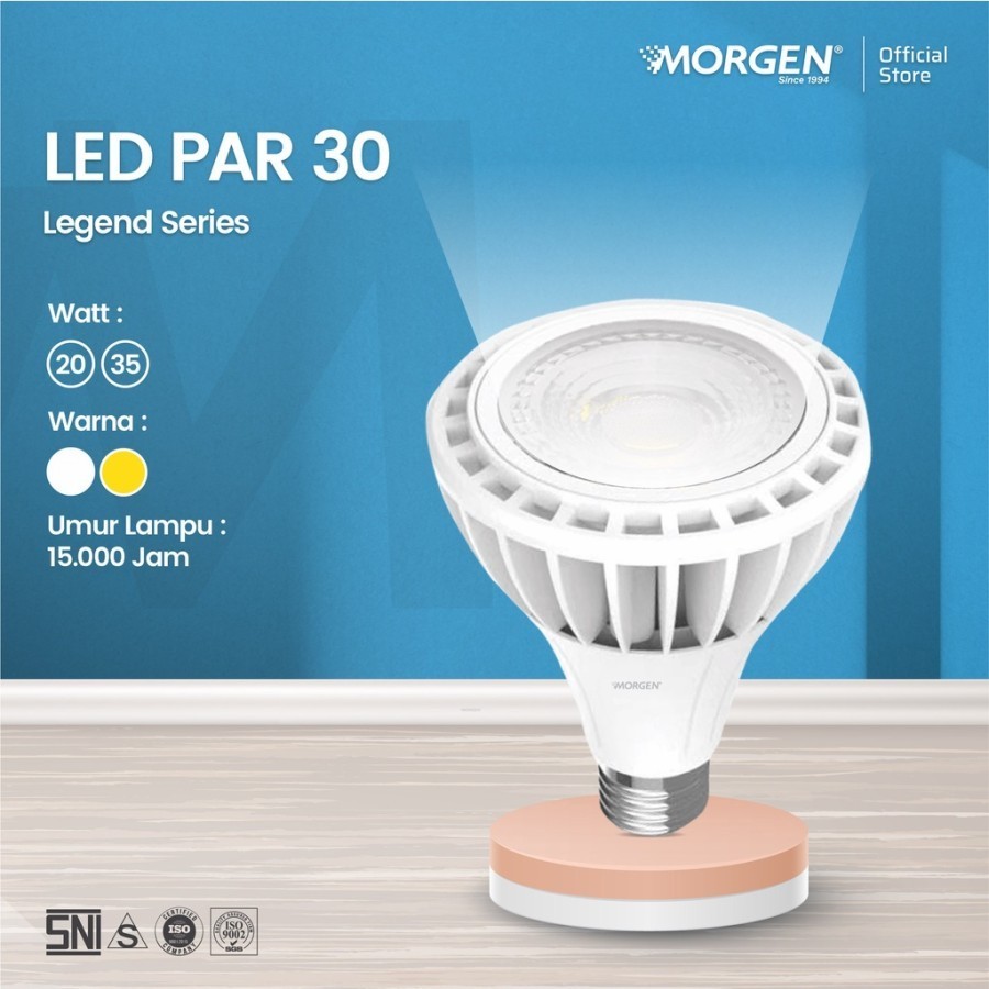 MORGEN LAMPU LED PAR30 PAR-30 KUNING WW 3000K