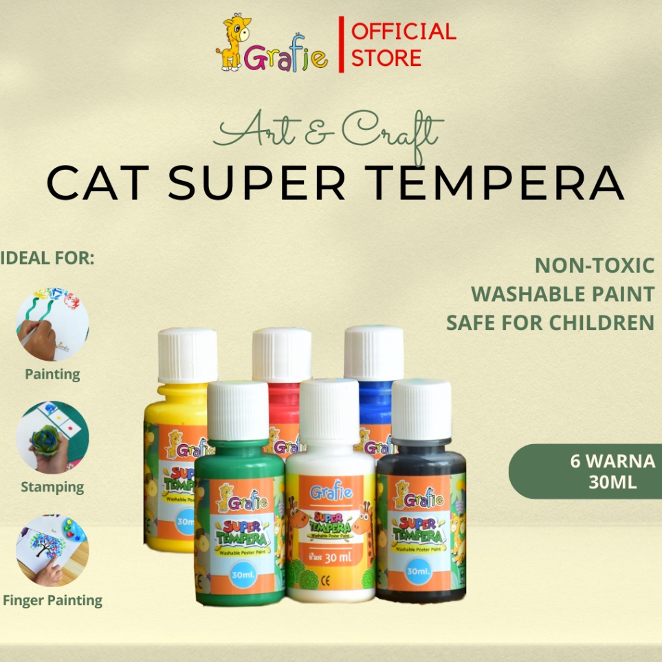 

GRAFIE Cat Finger Painting Anak Washable Poster Paint 6 Color 3ml x V3B4