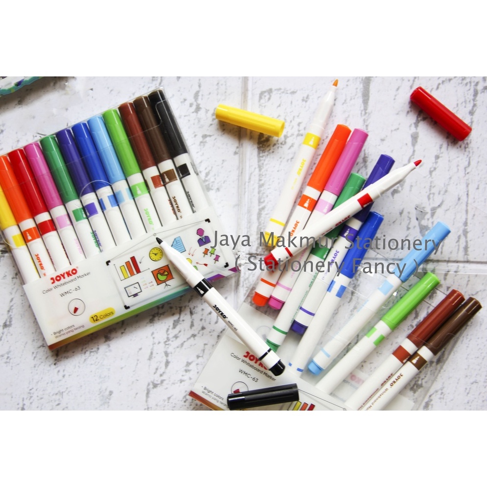 

Spidol Warna Whiteboard Marker Joyko WMC63 12 Warna q G1E8