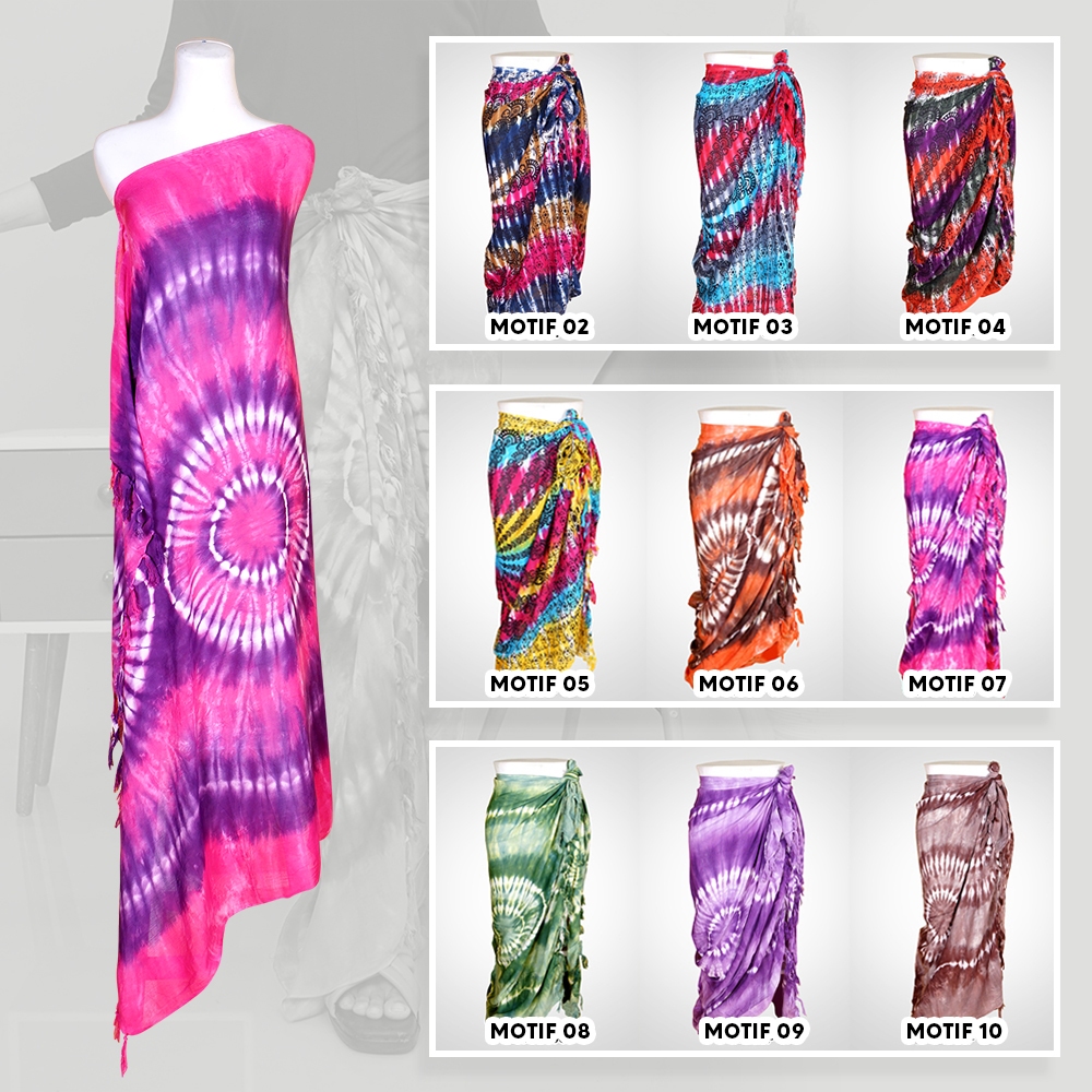 Sarung Pantai Bali Sarong Kain Pantai Kain Bali Motif Tie Dye Bahan Rayon Halus Adem Balicraft