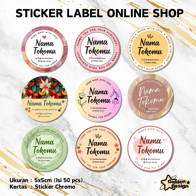 

[COD] STICKER ONLINE SHOP MURAH BENTUK BULAT BISA CUSTOM - STICKER LABEL - STICKER KEMASAN PRODUK - STICKER OLSHOP MURAH - STICKER THANK YOU - ISI 50 PCS + BONUS