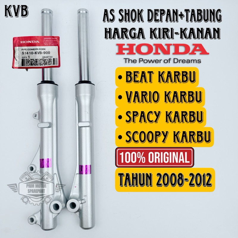ORIGINAL AS SHOCK SHOK DEPAN+TABUNG BEAT KARBU, VARIO KARBU, SCOOPY KARBU, SPACY KARBU KUALITAS ASLI