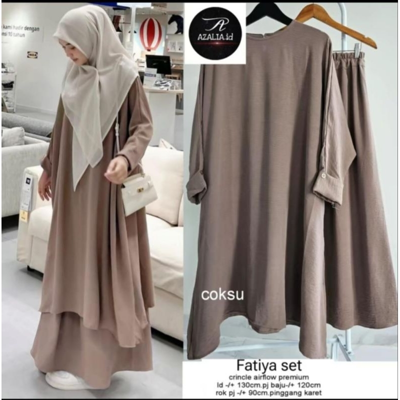 SETELAN ROK TUNIK FATIYA CRINKLE AIRFLOW PREMIUM