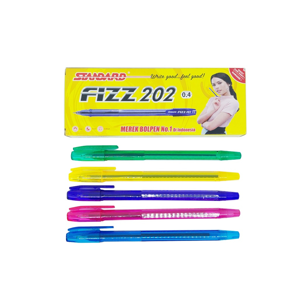

1 LSN / 12 PCS Pena Ballpen Pulpen STANDARD FIZZ 202
