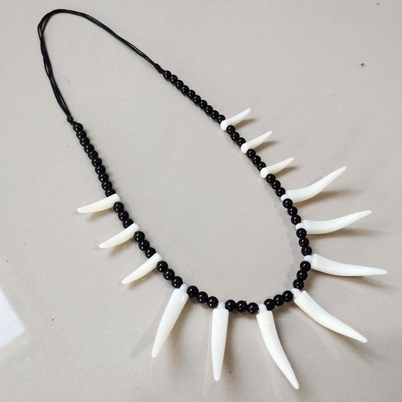Kalung Taring Kalung Bulu Aksesoris Kostum Baju Adat pedalaman Papua