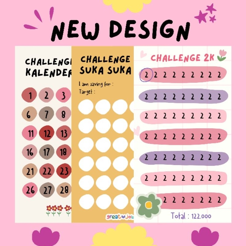 

[NEW DESIGN] SAVING CHALLENGE LAMINASI MASUK ZIPLOCK VER. 2 AP 230 GSM SUPER TEBAL