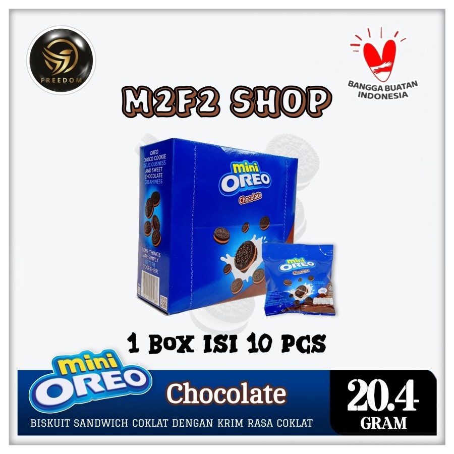 

Biskuit Oreo Mini Sandwich Chocolate Cream | Krim Cokelat - 20,4 gr (Kemasan Box)