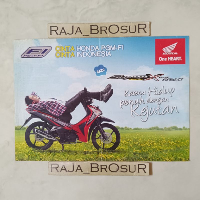 Poster brosur katalog flyer Honda Supra X 125/Supra X125 Helm in PGM FI Injeksi 2011-2012