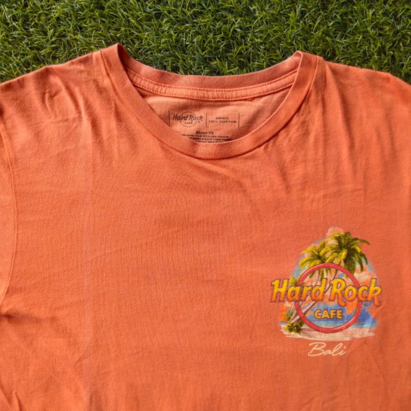 KAOS HARD ROCK CAFE BALI TSHIRT ORIGINAL SECOND SIZE S - ORANGE