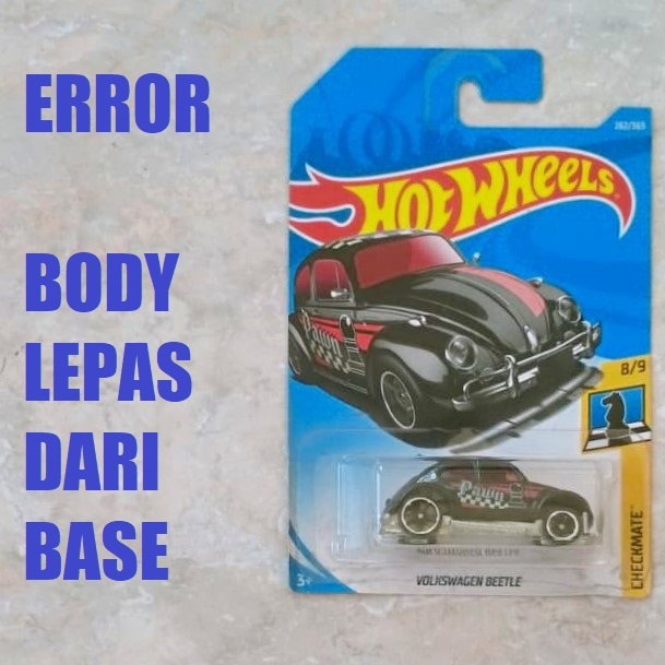 Hot Wheels Error Volkswagen VW Beetle Pawn Chess Hitam (2018)
