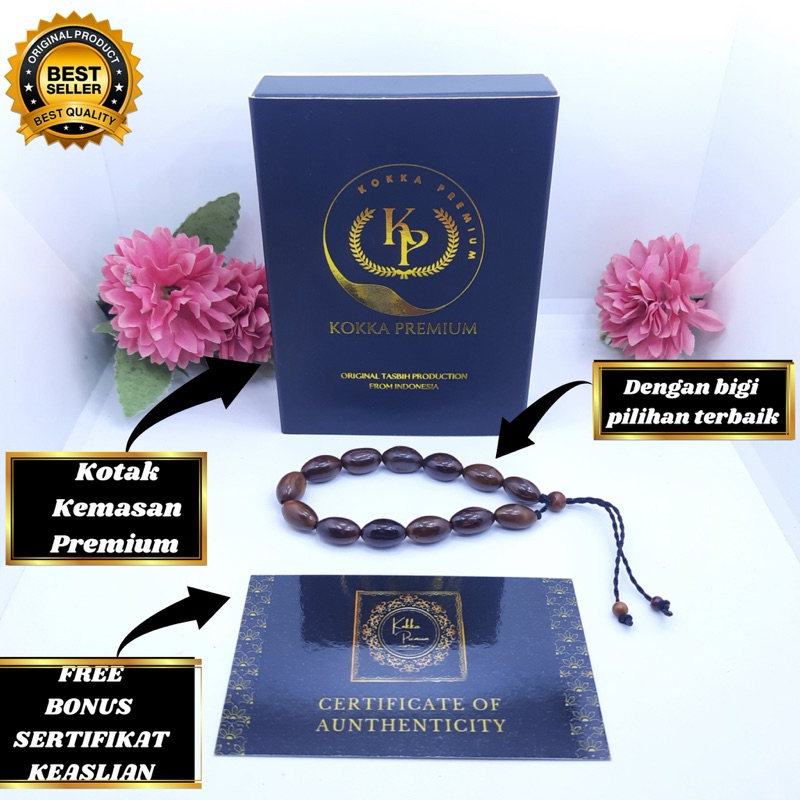 PREMIUM QUALITY Gelang Kokka Asli Bersertifikat Motif Oval  Original