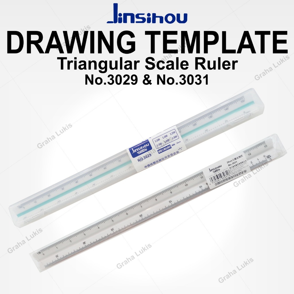 

Jinsihou Scale Ruler 30 cm - No. 3029 / No. 3031 - Penggaris Skala Segitiga Arsitek Drafter
