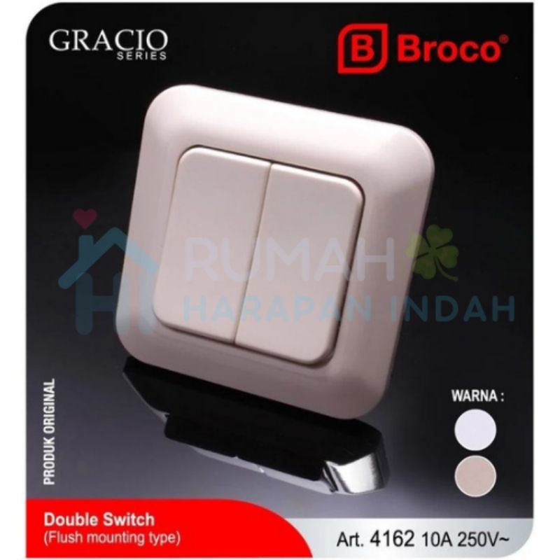 Saklar Seri Broco 4162U - Saklar Broco - Saklar Broco Seri - Saklar Double - Saklar On Off Double