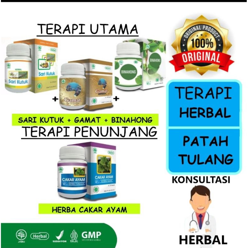 PATAH TULANG HERBAL INDO UTAMA HIU SARI KUTUK GAMAT BINAHONG CAKAR AYAM