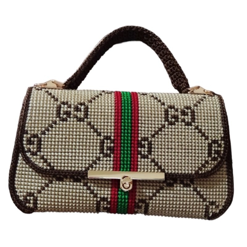Tas Rajut Kristik motif Gucci
