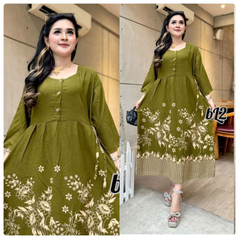 Daster Rayon tebal/ Daster Batik/ Daster Jumbo kancing /daster chibi terlaris Chibi jumbo