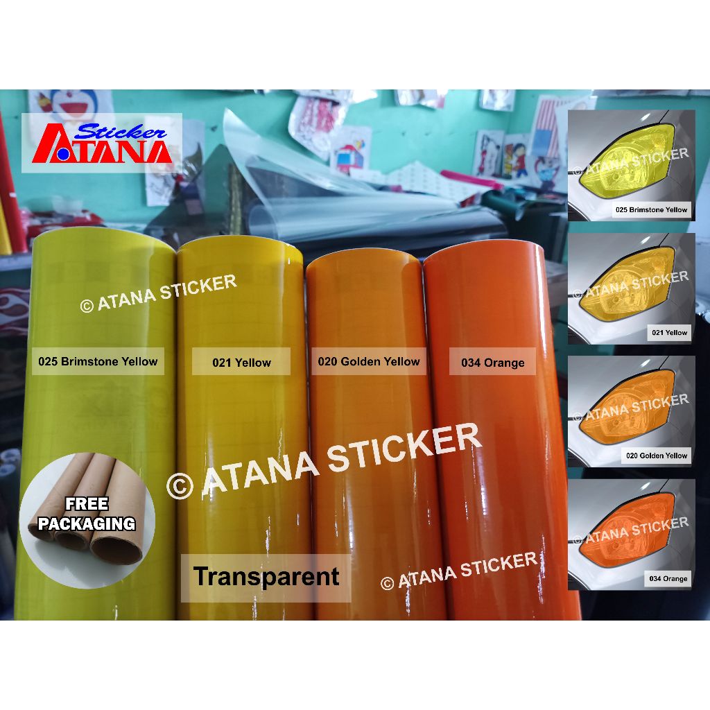 Skotlet Kuning Orange Transparan Tembus Bening Muda Tua Lemon Brimstone Yellow Oranye Oren Gloss Cut