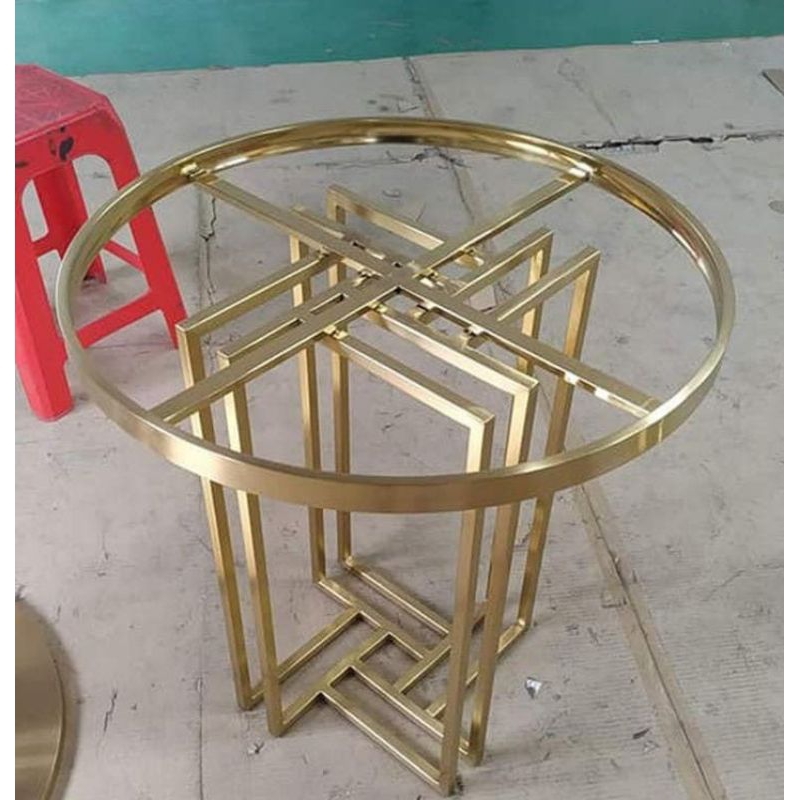 Meja makan bulat ķaki ßtainless gold/Kaki meja makan modern stainless gold/Modern kaki meja makan bu