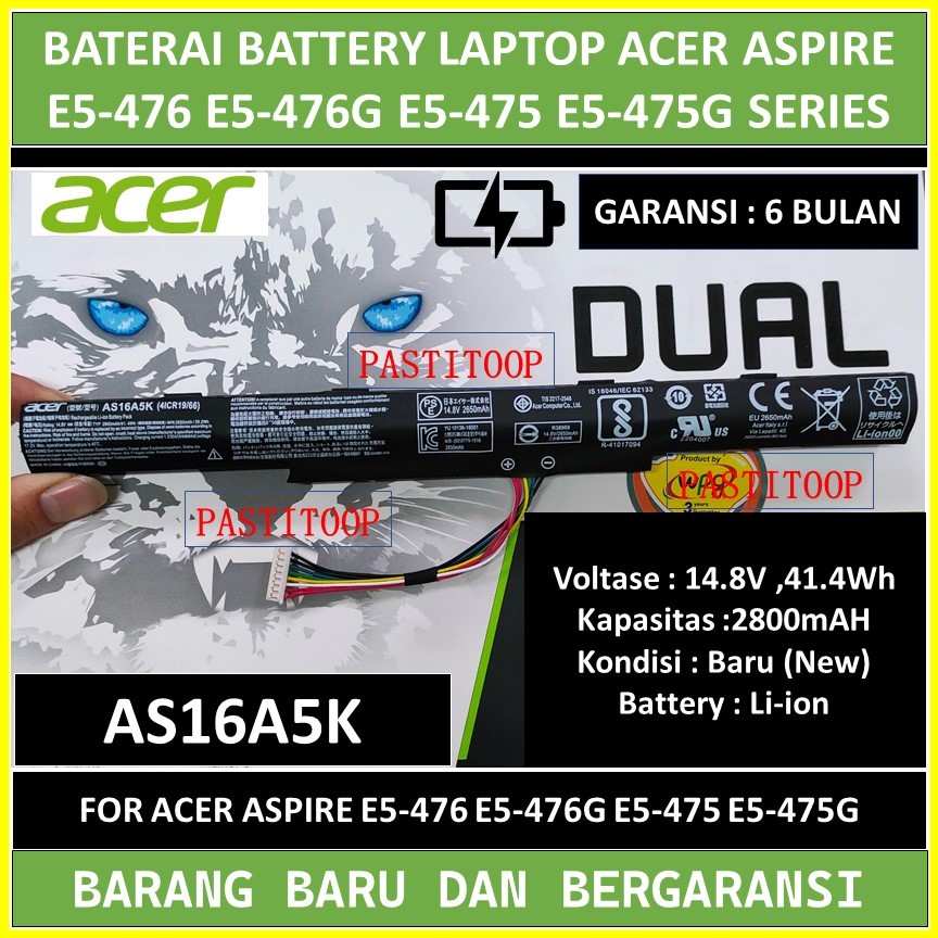 Baterai Laptop Acer Aspire E5-476 E5-476G E5-475 E5-475G terbaru
