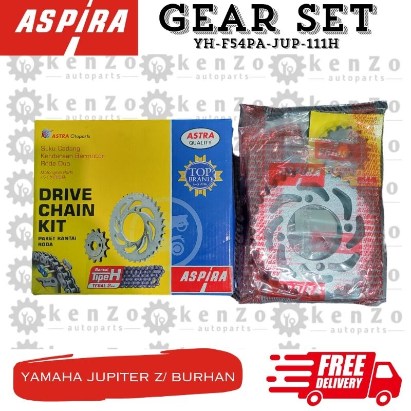 Gir & Rantai Original Aspira Motor Yamaha Jupiter Z Burhan (Gear Set JUP)
