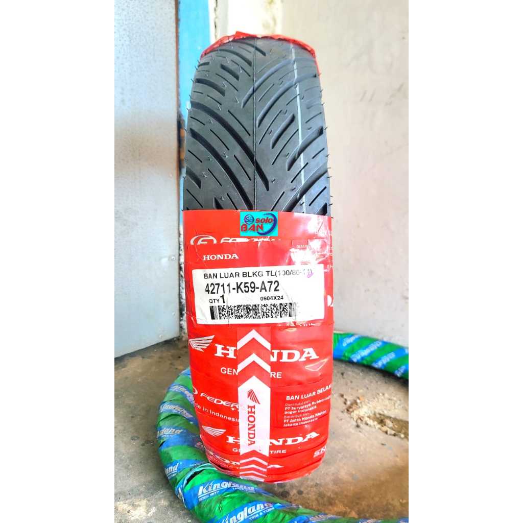 BAN TUBELESS HONDA 100/80-14 RING 14 ban 100/80-14 ban luar 100/80-14 ban ahm ban honda ban federal 