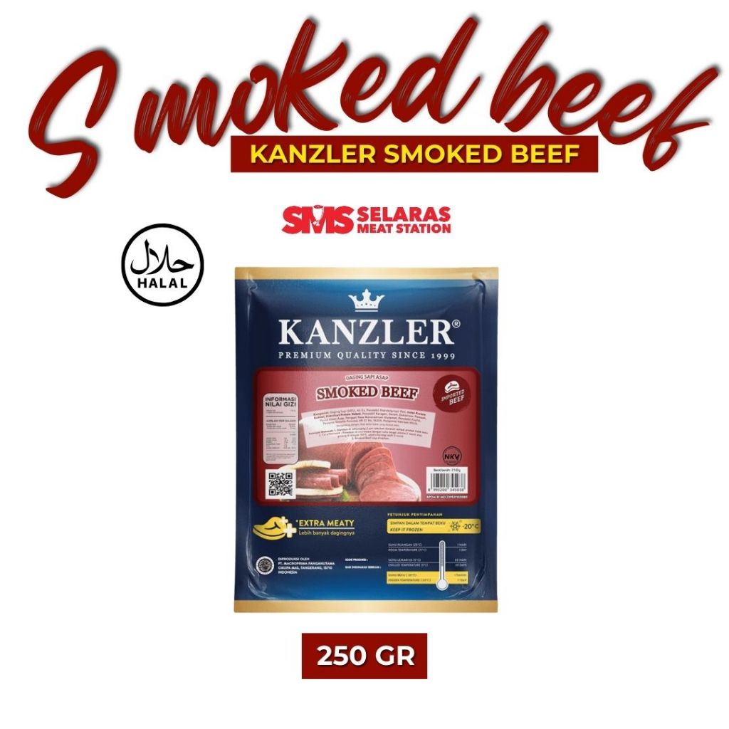 

Kanzler Smoked Beef 250 gr Frozen Daging Sapi Asap Tangerang