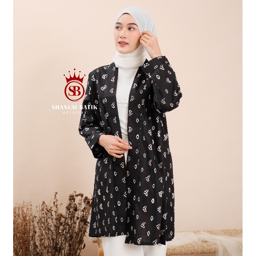 Cardigan Blazer Batik Jumputan Wanita / Long Cardigan Wanita Panjang Fashion Muslim Outer - ALL SIZE