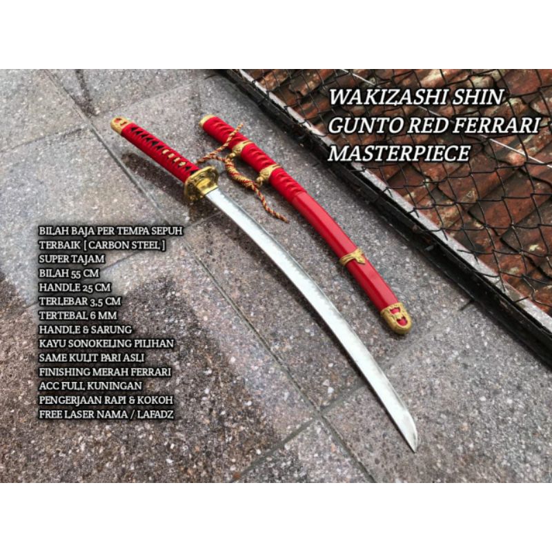 Pisau Jepang Custom Wakizashi Shin gunto