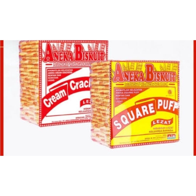 

AIM ANEKA BISKUIT 300GR - CREAM CRACKERS - SQUARE PUFF SG