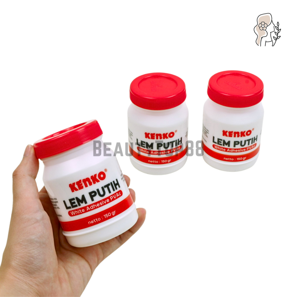 

Lem Putih Kenko 150 gr / White Adhesive PVAC 150 gram Botol Putih Tutup Merah