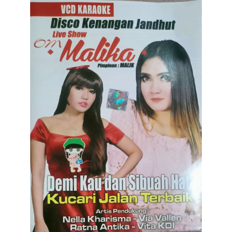 VCD original live show om Malika via Vallen vita kdi DISCO KENANGAN JHANDUT