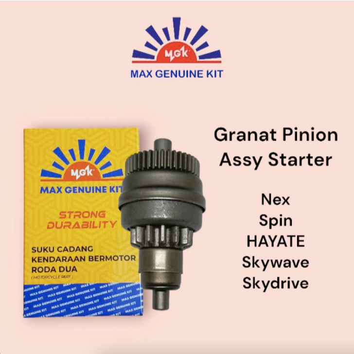 MGK GRANAT PINION ASSY STATER SPIN HAYATE NEX KARBU NEX F1 SKYDRIVE SKYWAVE