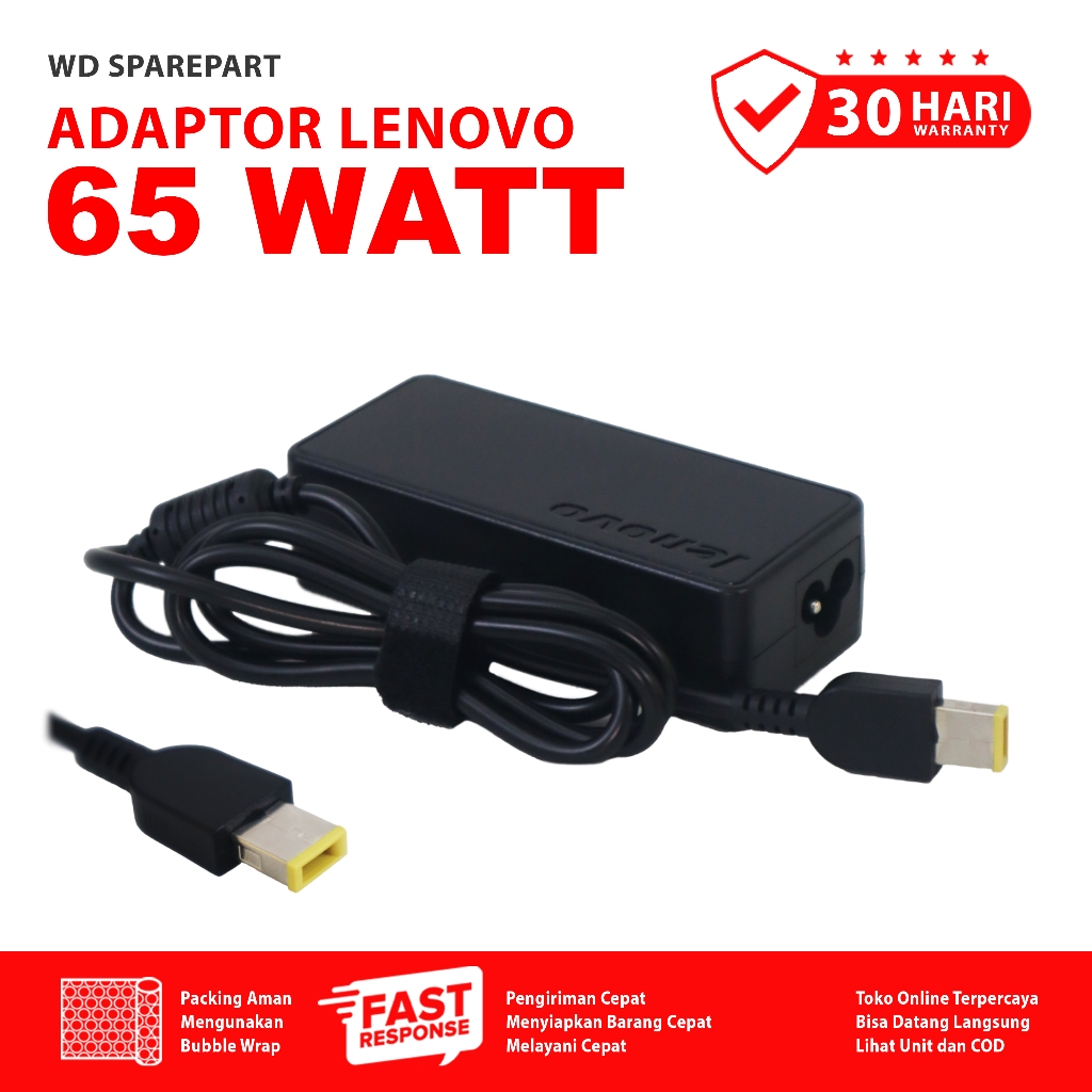 Adaptor Charger Laptop Original Lenovo Thinkpad 65W USB