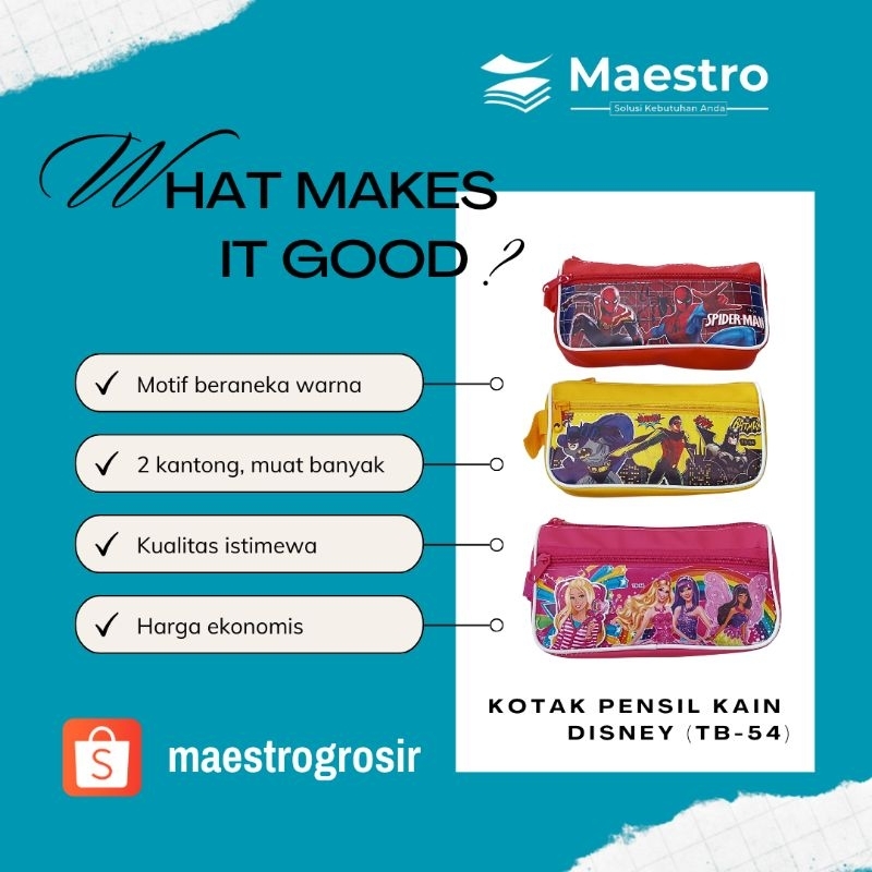 

Kotak Pensil Cewek Cowok Lucu / Pencil Case Rets New Model Tb-54 Spon Disney