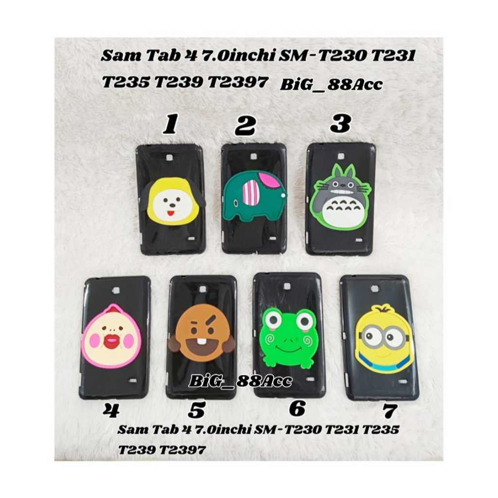 SoftCase Silicon Gambar Sam Tab 4 7.0inchi SM-T230 T231 T235 T239 T2397 Tpu Hitam Case Casing siliko