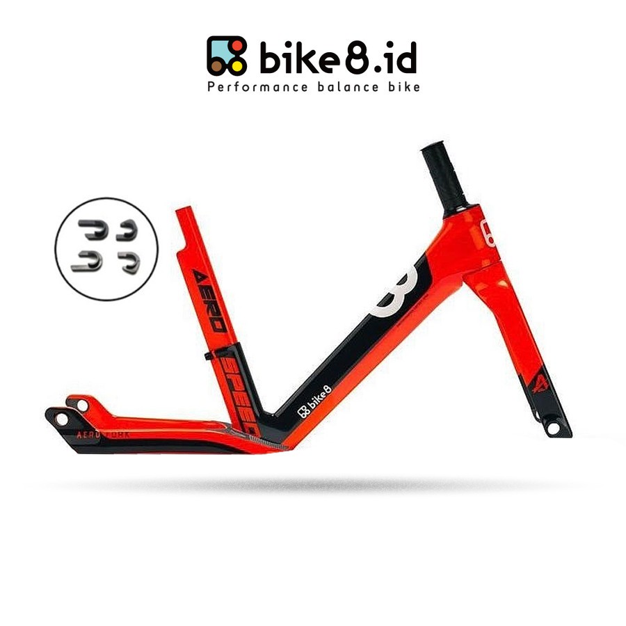 FRAME BIKE8 CARBON FIBER Balance /Push Bike Sepeda Anak BLACK ORANGE