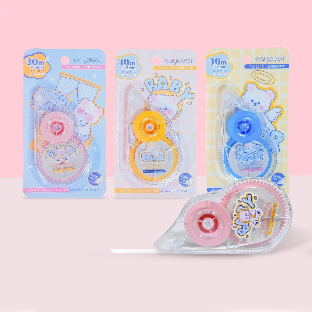 

SAYOBO Correction Tape Lucu/ Tip-X/ Stipo/ Pita Koreksi Panjang Beruang YB8048