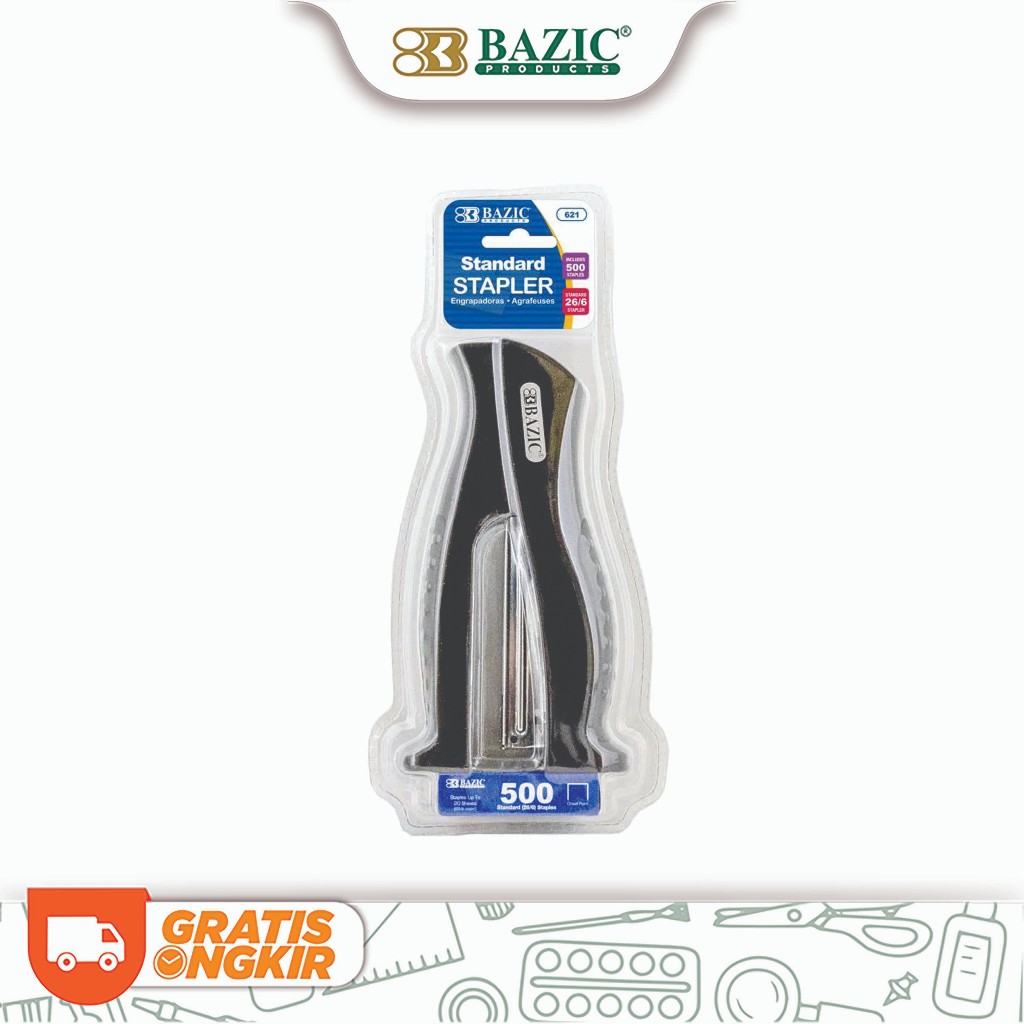 

Baru Bazic Standard Stand-Up Full Strip Stapler (26/6) W/ 500 Ct - Staples Ukuran Besar